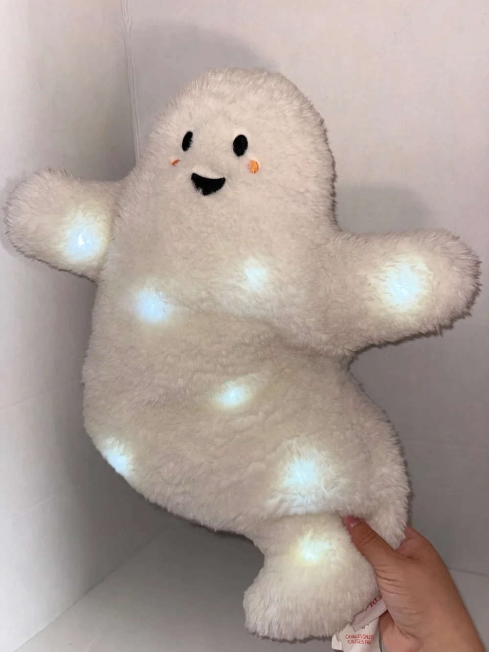 Halloween White Ghost W/Lights Decorative plush 18in